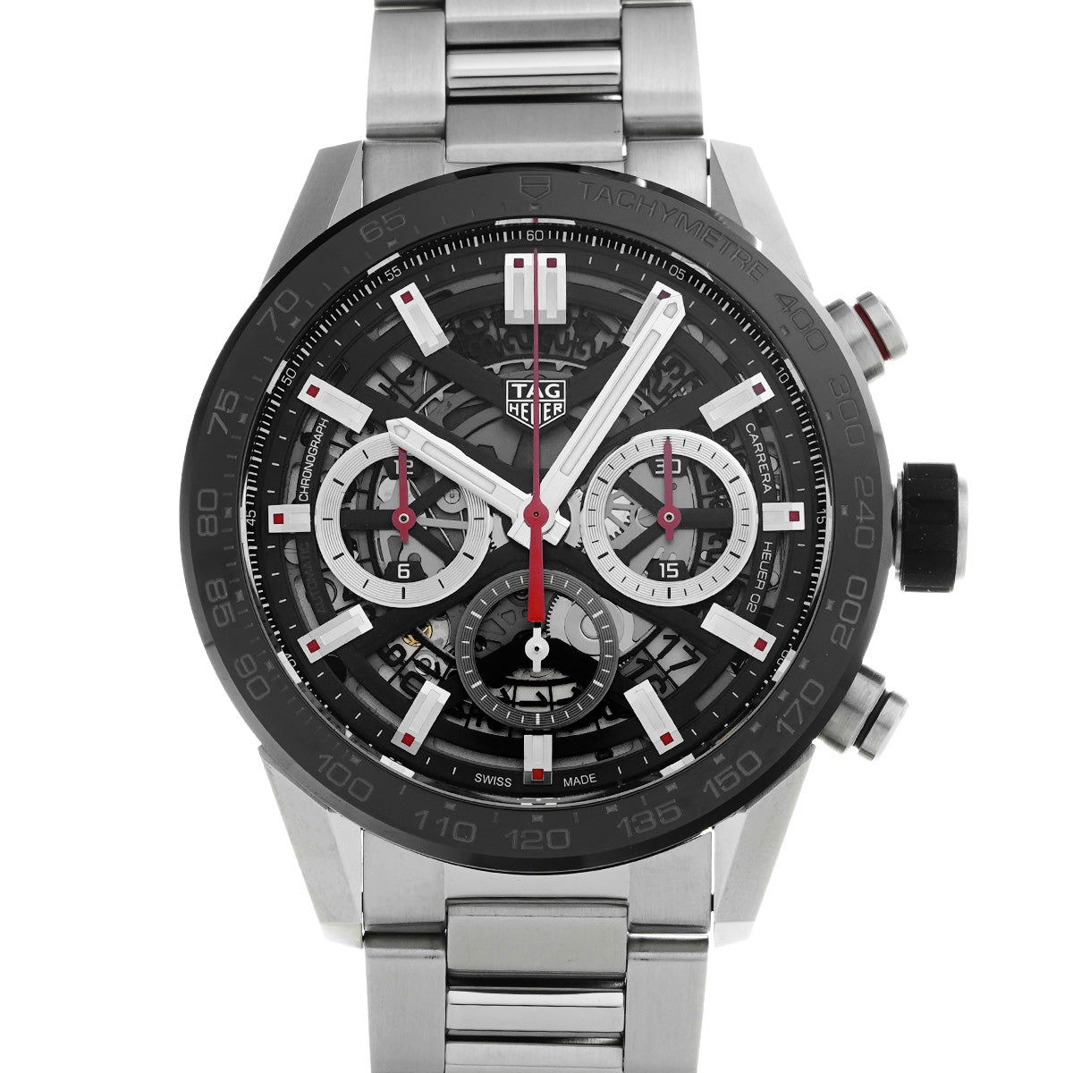CARRERA Calibre Heuer 02 Chronograph CBG2010.BA0662 Black TAG HEUER Men's [Pre-Owned].