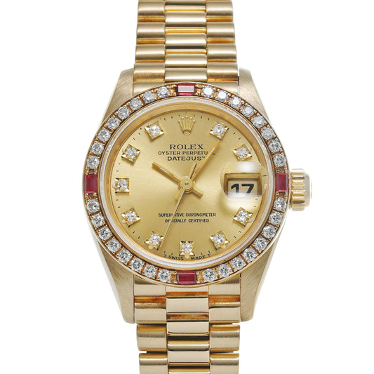 DATE JUST 69068G E (manufactured circa 1991) Champagne/Diamond ROLEX Ladies [Pre-Owned].