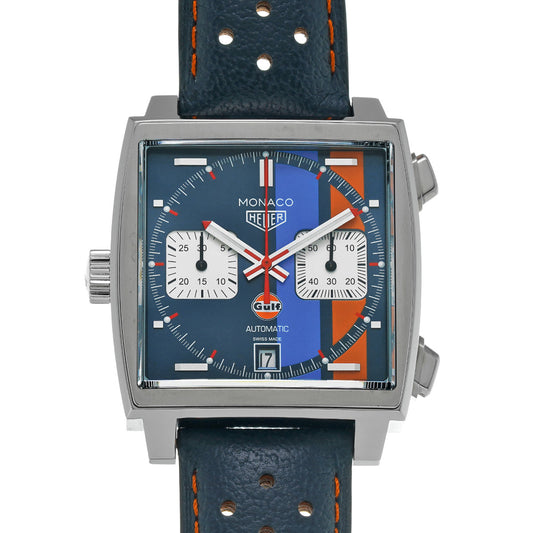 Monaco Calibre 11 Chronograph Gulf CAW211R.FC6401 Blue/Silver TAG HEUER Mens [Pre-Owned]