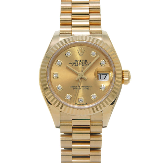 Lady Datejust 28 279178G Random Serial Champagne/Diamond ROLEX Ladies [Pre-Owned].