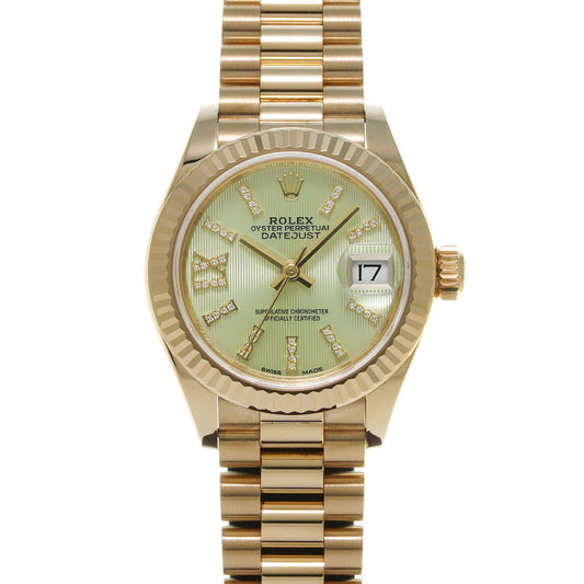 Lady Datejust 28 279178G Linden Green Tapestry/Diamond ROLEX Ladies [Pre-Owned].