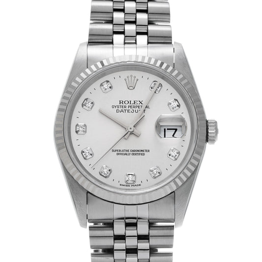DATE JUST 16234G T (manufactured circa 1997) Silver/Diamond ROLEX Men's [Pre-Owned].