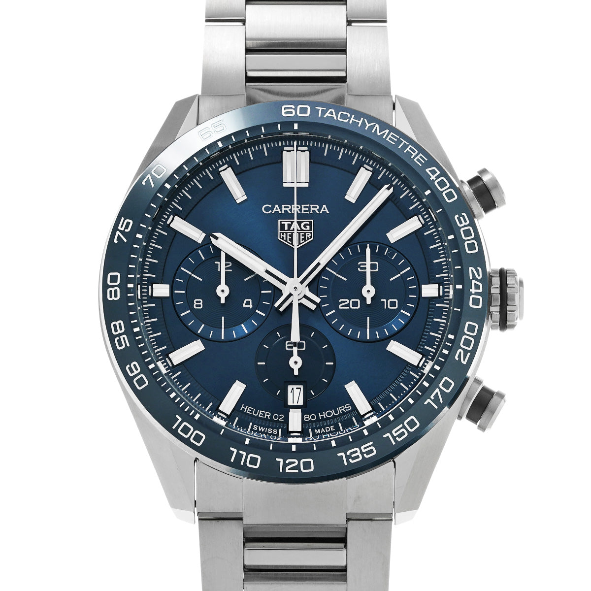 CARRERA Calibre Heuer 02 Chronograph CBN2A1A.BA0643 Blue TAG HEUER Men's [Pre-Owned].