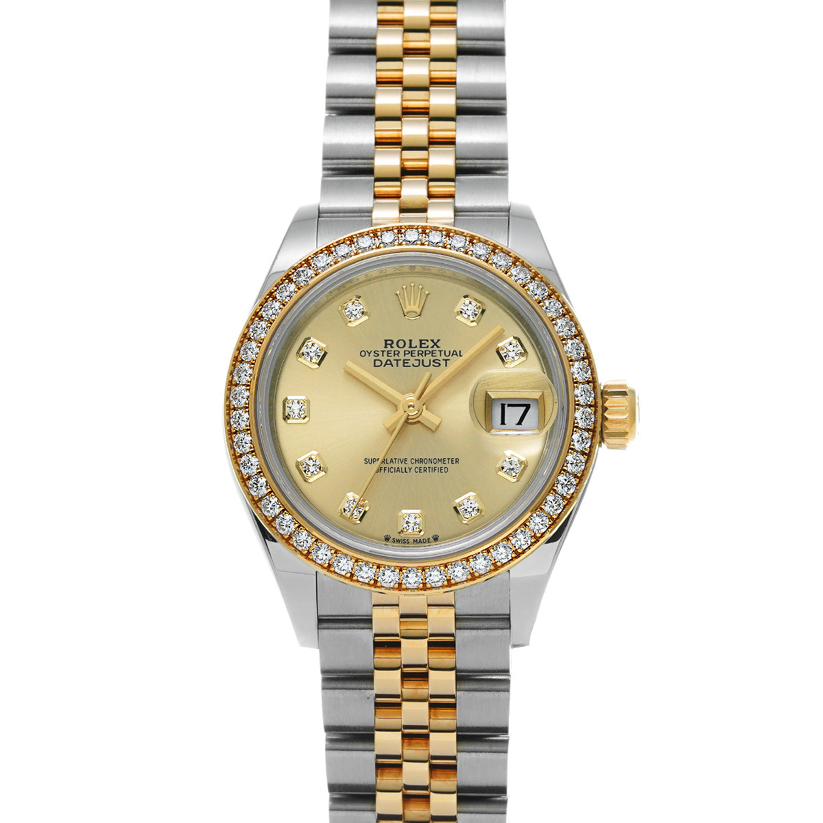 Lady Datejust 28 279383RBR Random Serial Champagne/Diamond ROLEX Ladies [Pre-Owned].