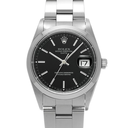 Oyster Perpetual Date 15200 U (manufactured circa 1997) Black ROLEX Men's [Pre-Owned].