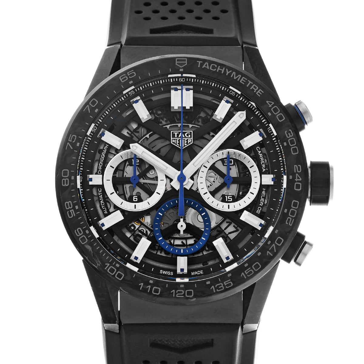 CARRERA Calibre Heuer 02 Chronograph CBG2017.FT6143 Black TAG HEUER Men's [Pre-Owned].