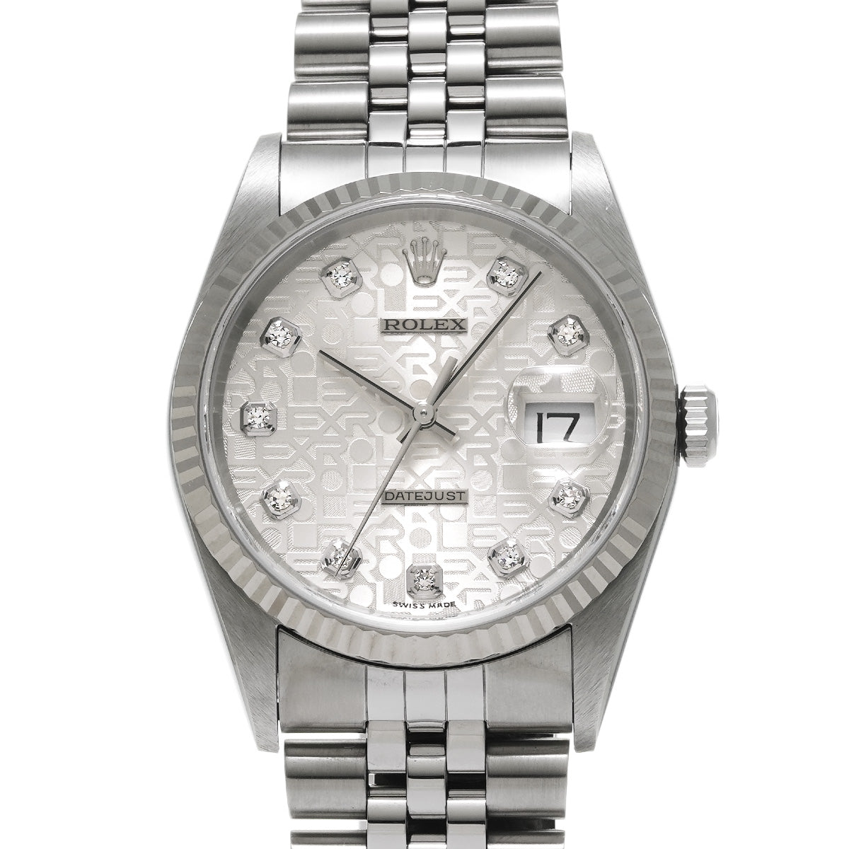 Datejust 16234G P (made around 2000) Silver Computer/Diamond ROLEX Men's [Pre-Owned].