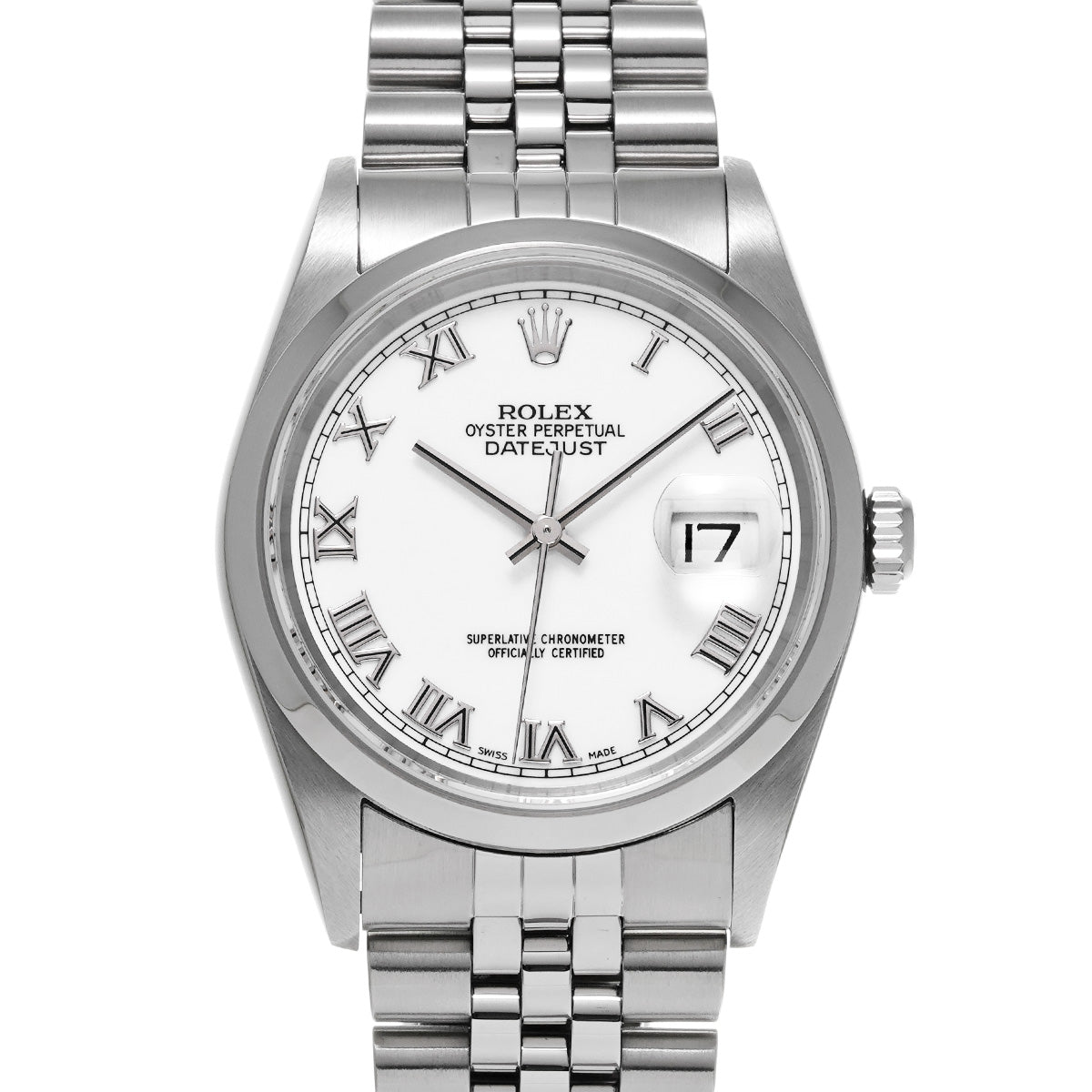 DATE JUST 16200 P (made around 2001) White ROLEX Men's [Pre-Owned].