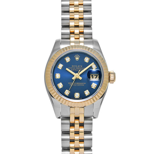 DATE JUST 179173G Y (made around 2002) Blue/Diamond ROLEX Ladies [Pre-Owned].