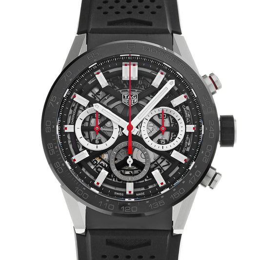 CARRERA Calibre Heuer 02 Chronograph CBG2010.FT6143 Black TAG HEUER Men's [Pre-Owned].