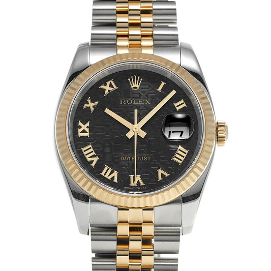 116233 DATE JUST 36 F (made around 2004) Black Computer/Diamond ROLEX Men's [Pre-Owned].