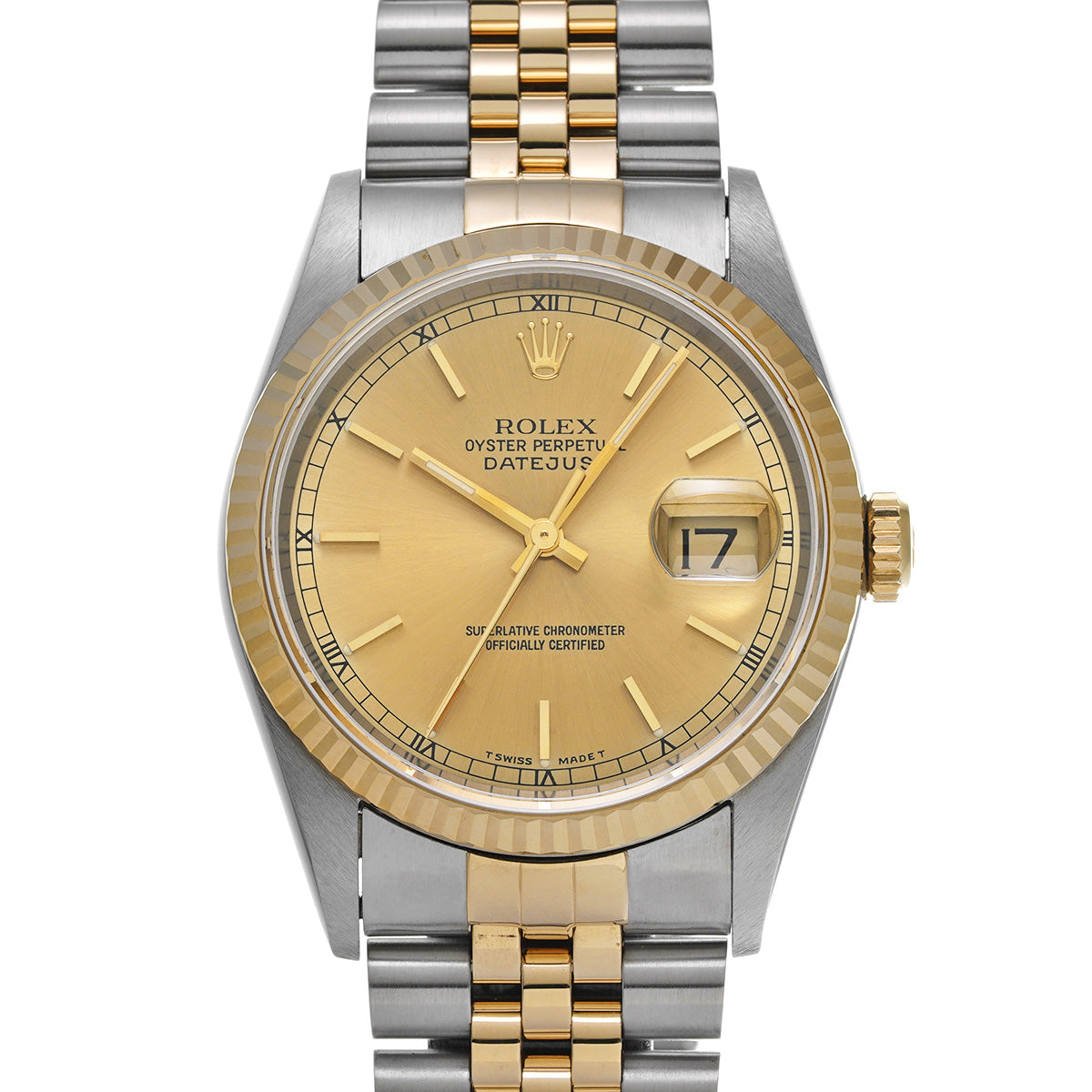 Datejust 16233 W (manufactured circa 1994) Champagne ROLEX Men's [Pre-Owned].