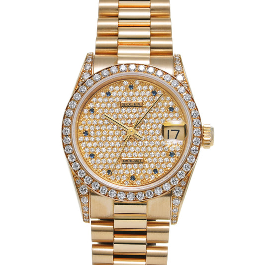 Datejust 68158 E (manufactured circa 1990) Pav Diamond ROLEX Unisex [Pre-owned].