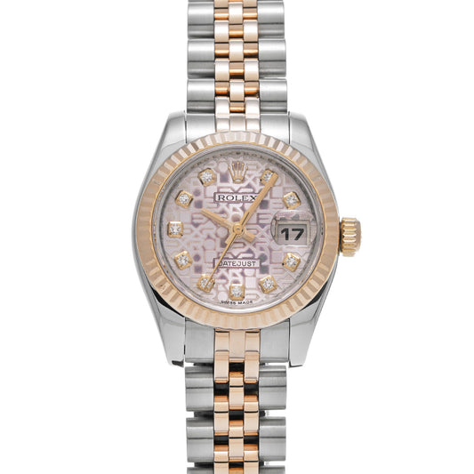 DATE JUST 179171G Random Serial Pink Computer/Diamond ROLEX Ladies [Pre-Owned].