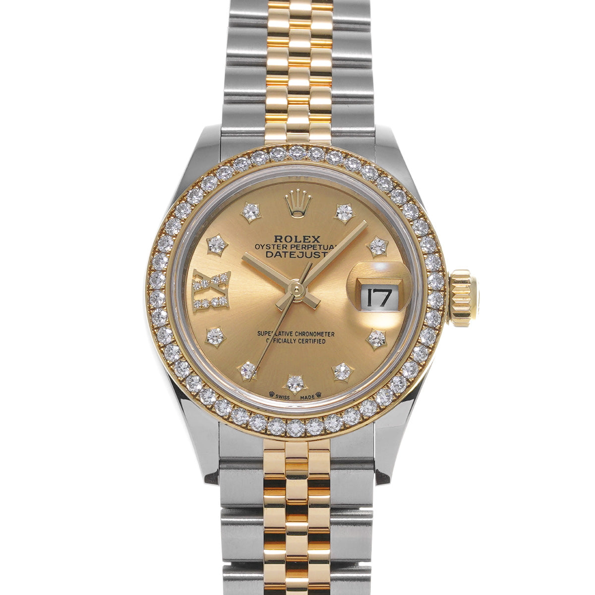 Lady Datejust 28 279383RBR Random Serial Champagne/Diamond ROLEX Ladies [Pre-Owned].