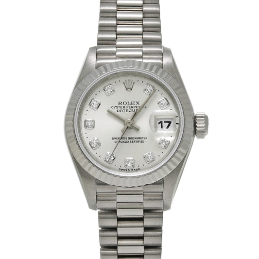 DATE JUST 69179G U No. (manufactured circa 1997) Silver/Diamond ROLEX Ladies [Pre-Owned].