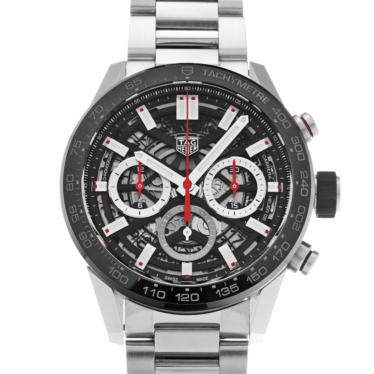 CARRERA Calibre Heuer 02 Chronograph CBG2010.BA0662 Black TAG HEUER Men's [Pre-Owned].