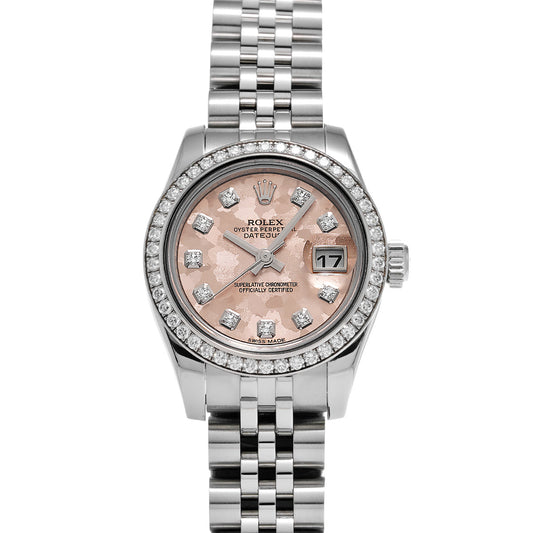 DATE JUST 179384G G (made around 2010) Pink Gold Crystal/Diamond ROLEX Ladies [Pre-Owned].