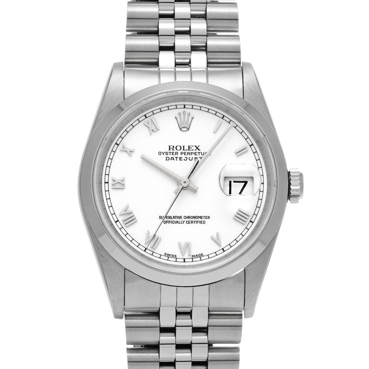 DATE JUST 16200 U (manufactured circa 1997) White ROLEX Men's [Pre-owned].