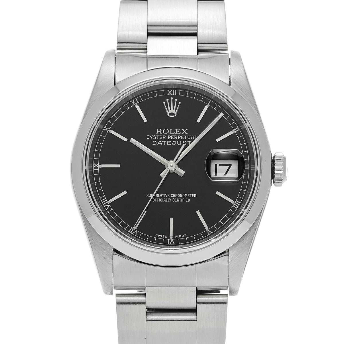 DATE JUST 16200 K (made around 2002) Black ROLEX Men's [Pre-Owned].