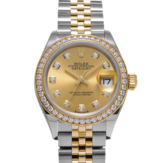 Lady Datejust 28 279383RBR Random Serial Champagne/Diamond ROLEX Ladies [Pre-Owned].