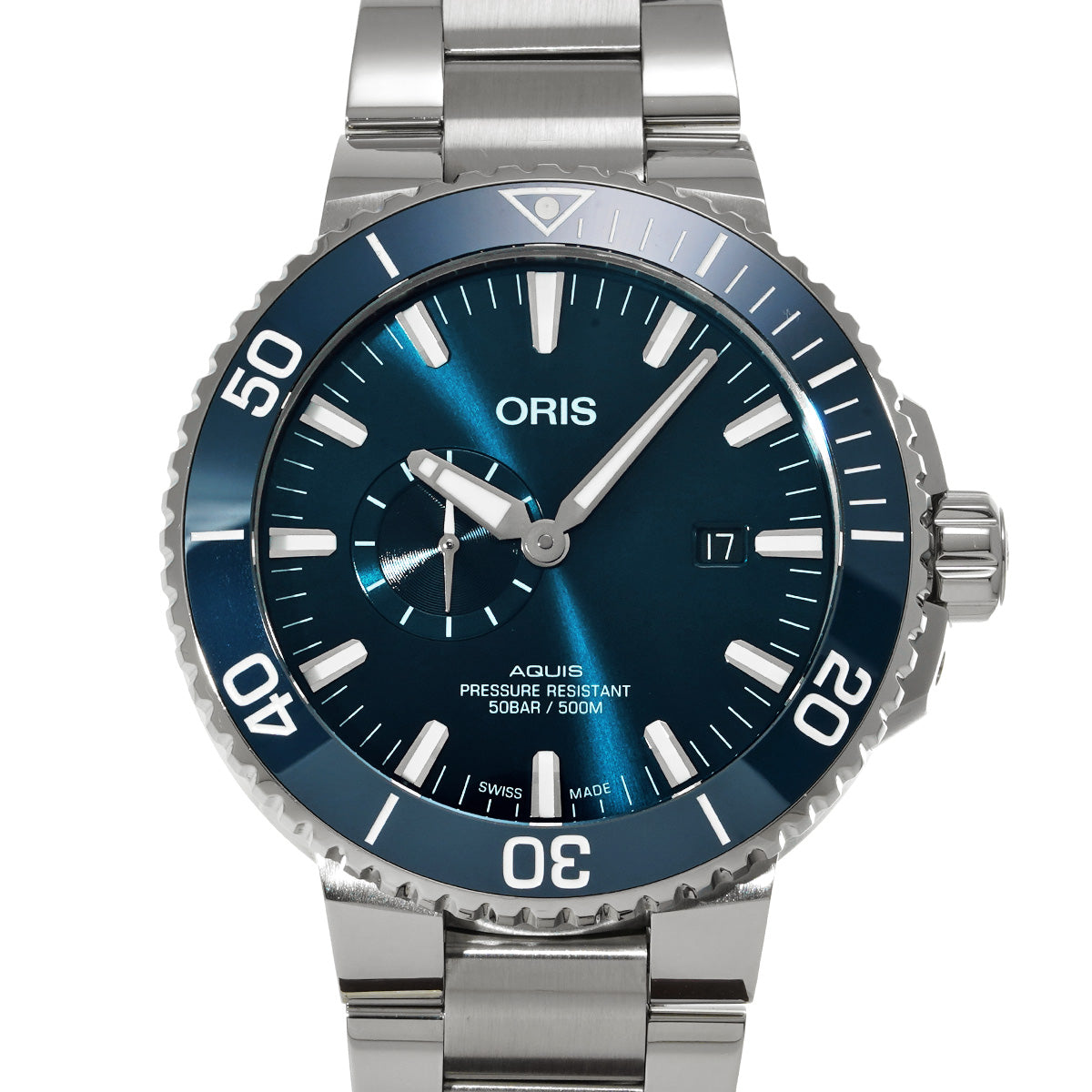 01 743 7733 4155-07 8 24 05PEB Aquis Small Seconds Date Blue ORIS Men's [pre-owned].