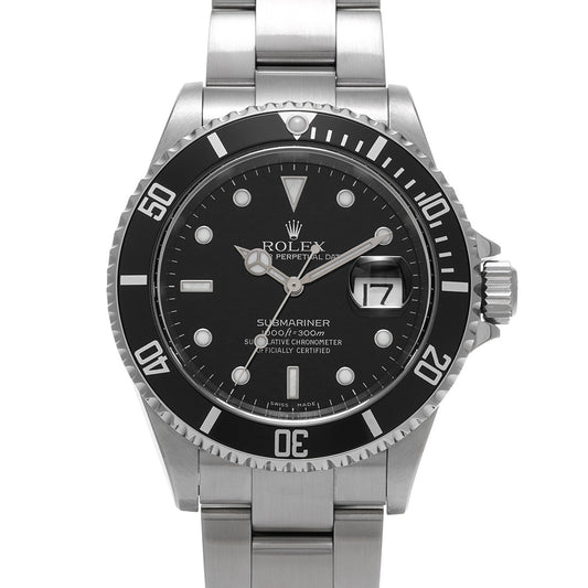 Submariner Date 16610 D (manufactured circa 2005) Black ROLEX Men's [Pre-Owned].