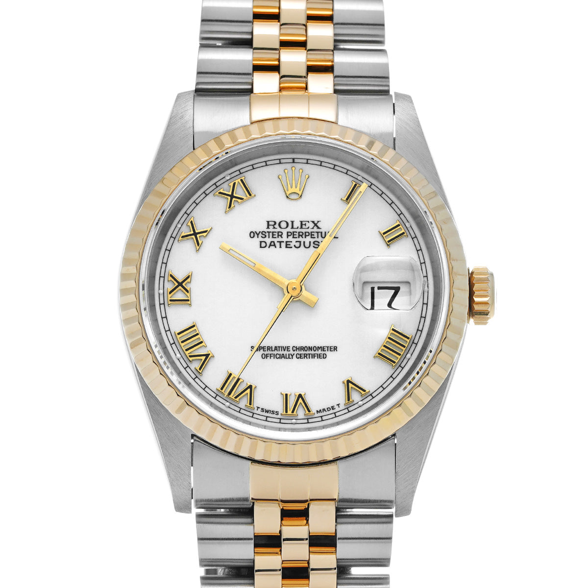 DATE JUST 16233 W (made around 1995) White ROLEX Men's [Pre-Owned].