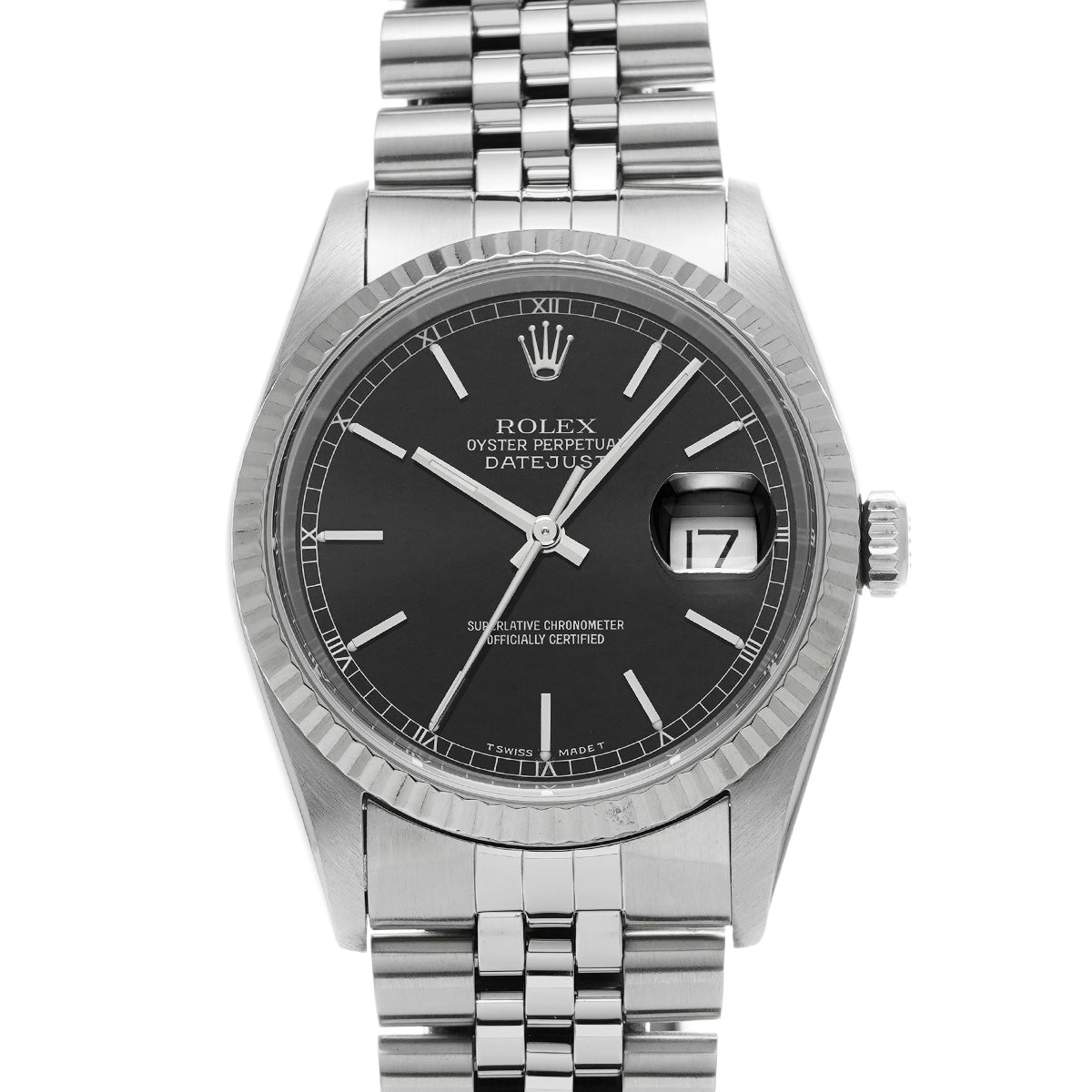 DATE JUST 16234 T (manufactured in 1996) Black ROLEX Men's [Pre-Owned].