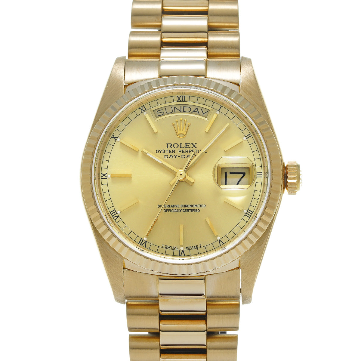 Day Date 18038 Series 97 (manufactured circa 1986) Champagne ROLEX Men's [Pre-Owned].