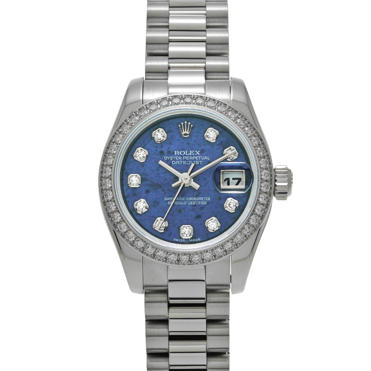 DATE JUST 179136G K (made around 2002) Sodalite/Diamond ROLEX Ladies [Pre-Owned].
