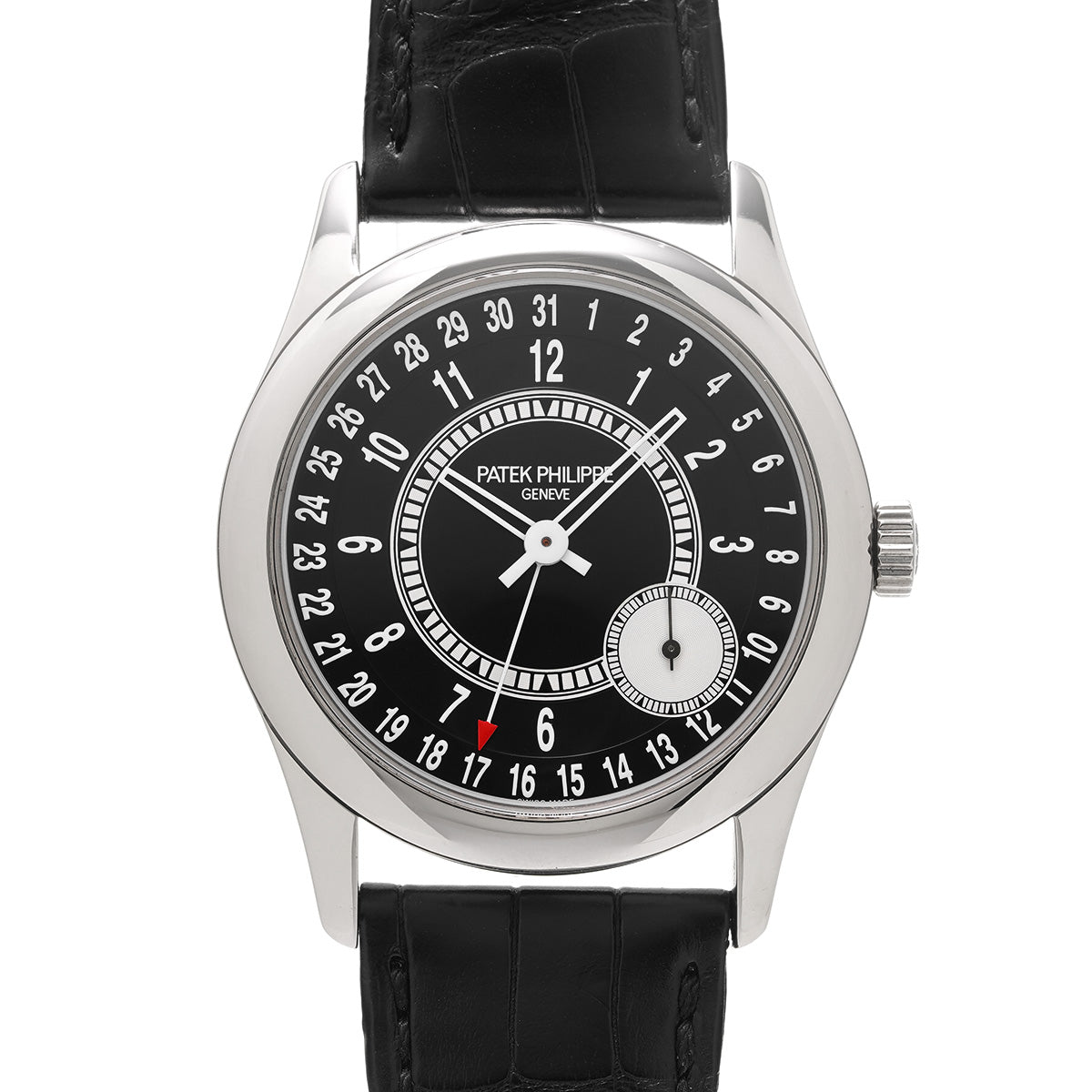 Calatrava 6006G-001 Black/Silver PATEK PHILIPPE Men's [Pre-Owned].