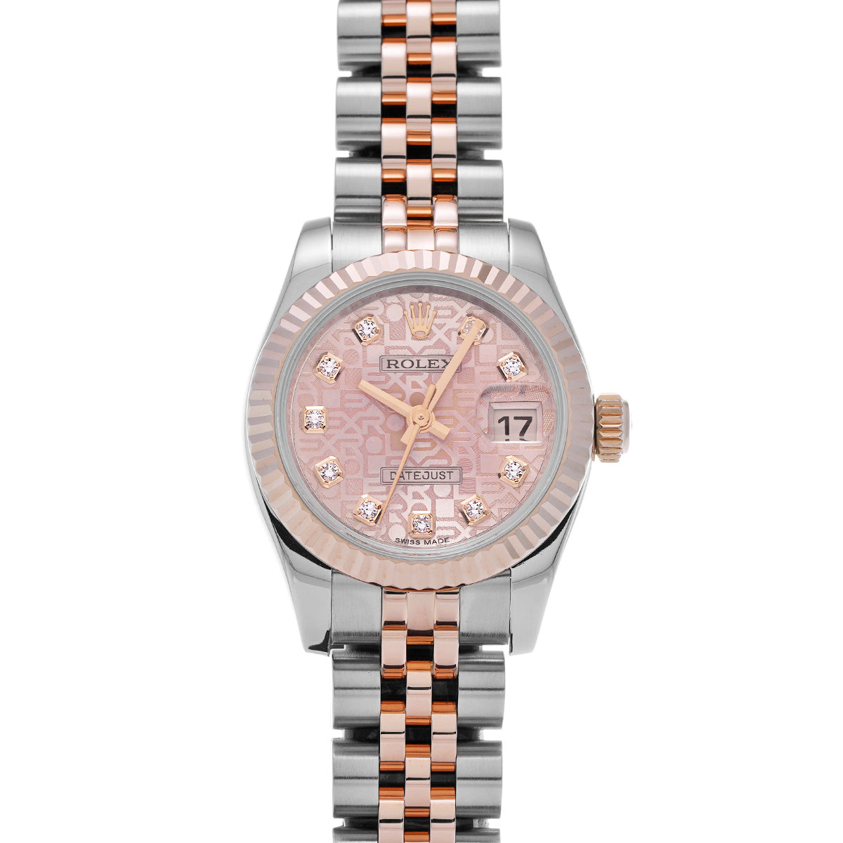 DATE JUST 179171G Random Serial Pink Computer/Diamond ROLEX Ladies [Pre-Owned].