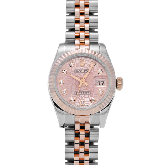 DATE JUST 179171G Random Serial Pink Computer/Diamond ROLEX Ladies [Pre-Owned].