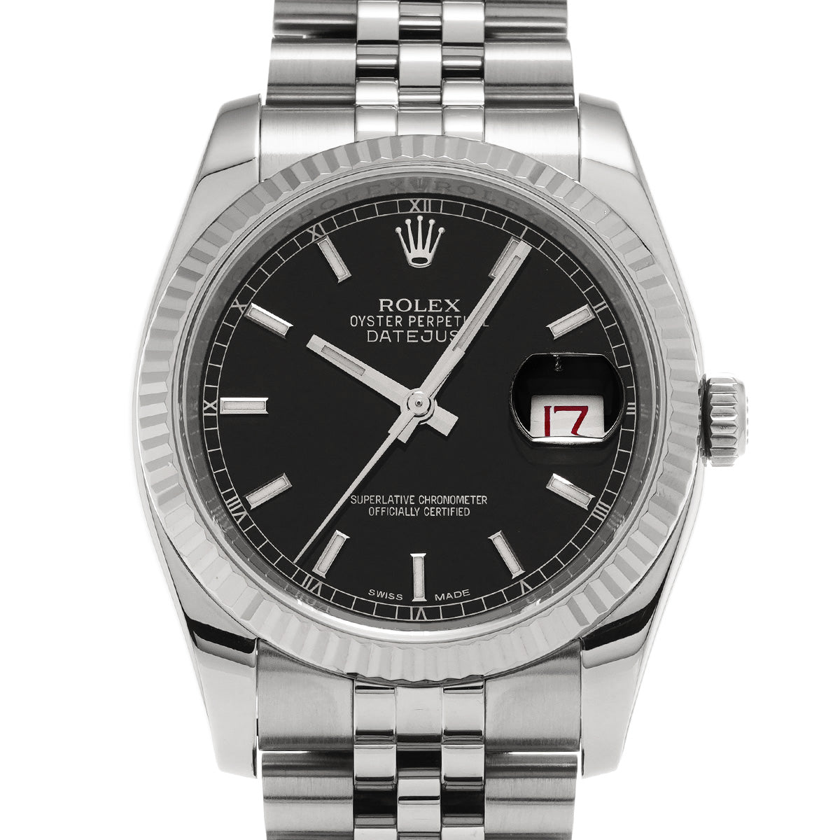 116234 DATE JUST Random Serial Black ROLEX Men's [Pre-owned].