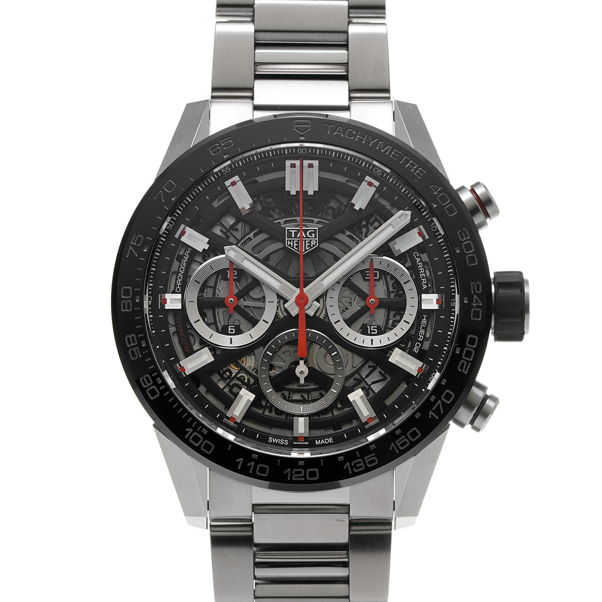 CARRERA Calibre Heuer 02 Chronograph CBG2010.BA0662 Black TAG HEUER Men's [Pre-Owned].