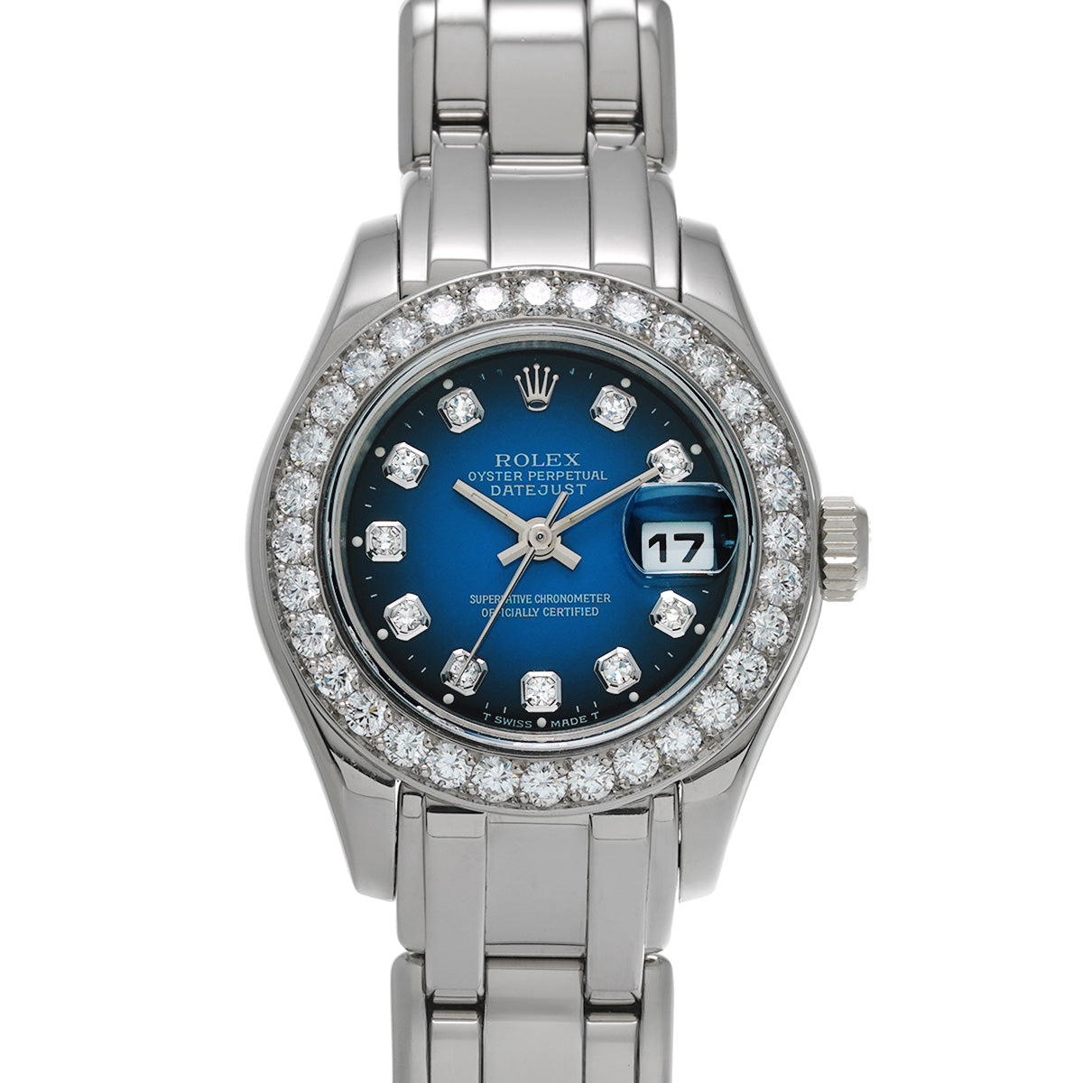 DATE JUST 29 69299G X No. (manufactured circa 1991) Blue Gradation/Diamond ROLEX Ladies [Pre-Owned].