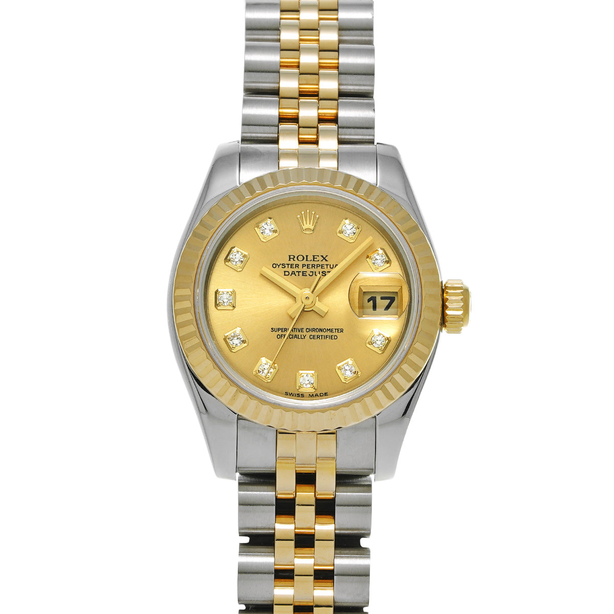 DATE JUST 179173G F (made around 2004) Champagne/Diamond ROLEX Ladies [Pre-Owned].