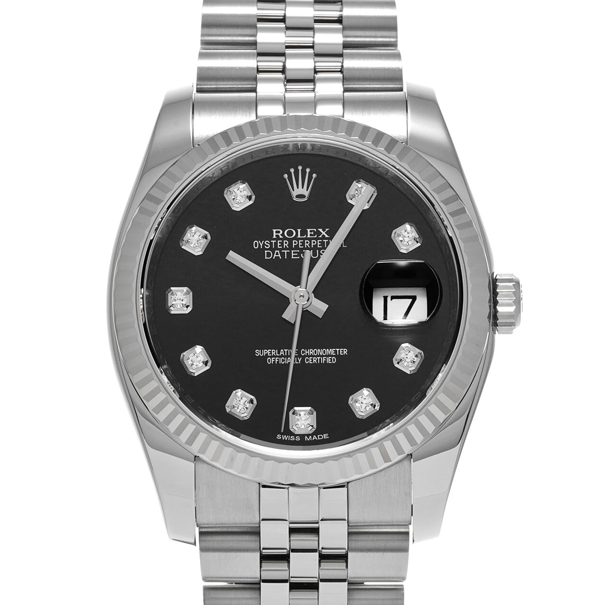 DATE JUST 116234G Random Serial Black/Diamond ROLEX Men's [Pre-Owned].
