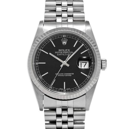 DATE JUST 16234 U (manufactured circa 1997) Black ROLEX Men's [Pre-Owned].