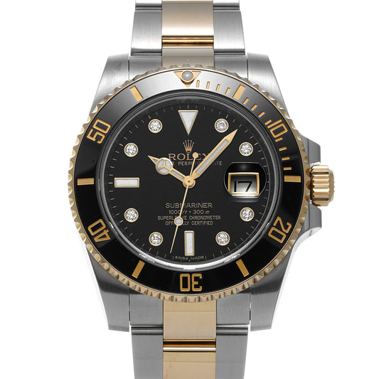 Submariner Date 116613LN Random Serial Black/Diamond ROLEX Men's [Pre-Owned].