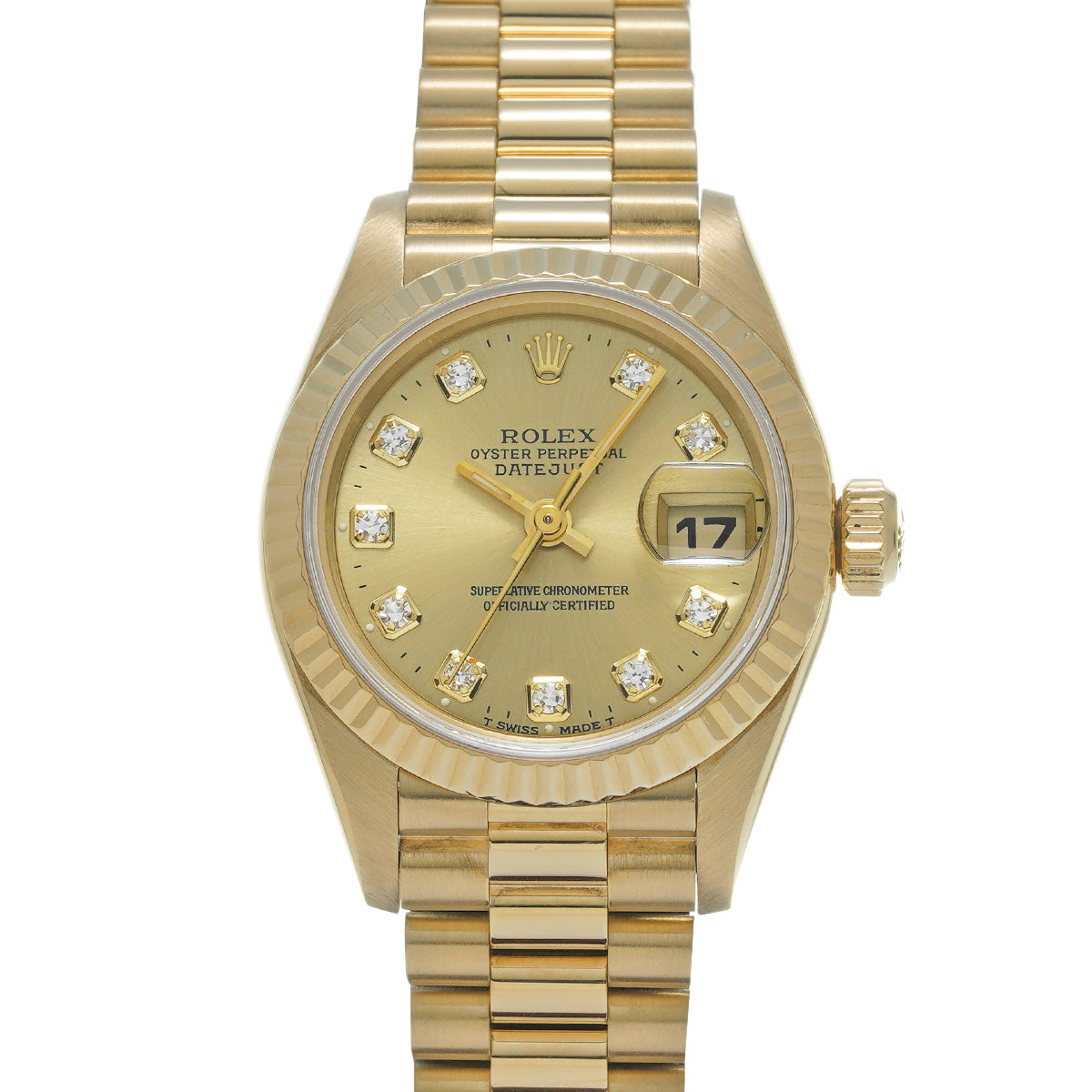 DATE JUST 69178G W (manufactured circa 1995) Champagne/Diamond ROLEX Ladies [Pre-Owned].