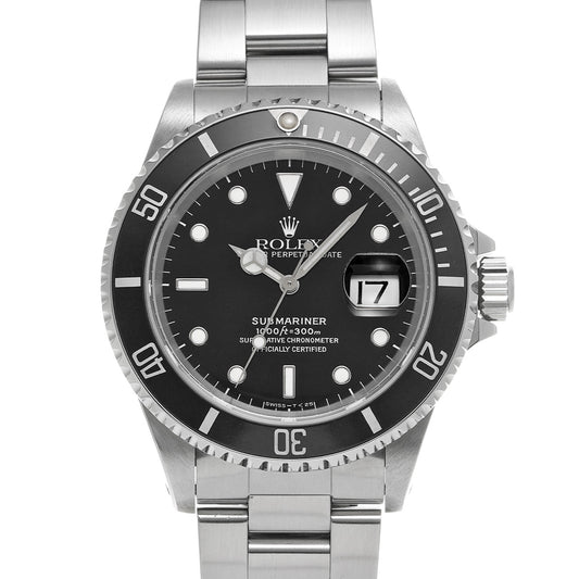 Submariner Date 16610 U (manufactured circa 1998) Black ROLEX Men's [Pre-Owned].