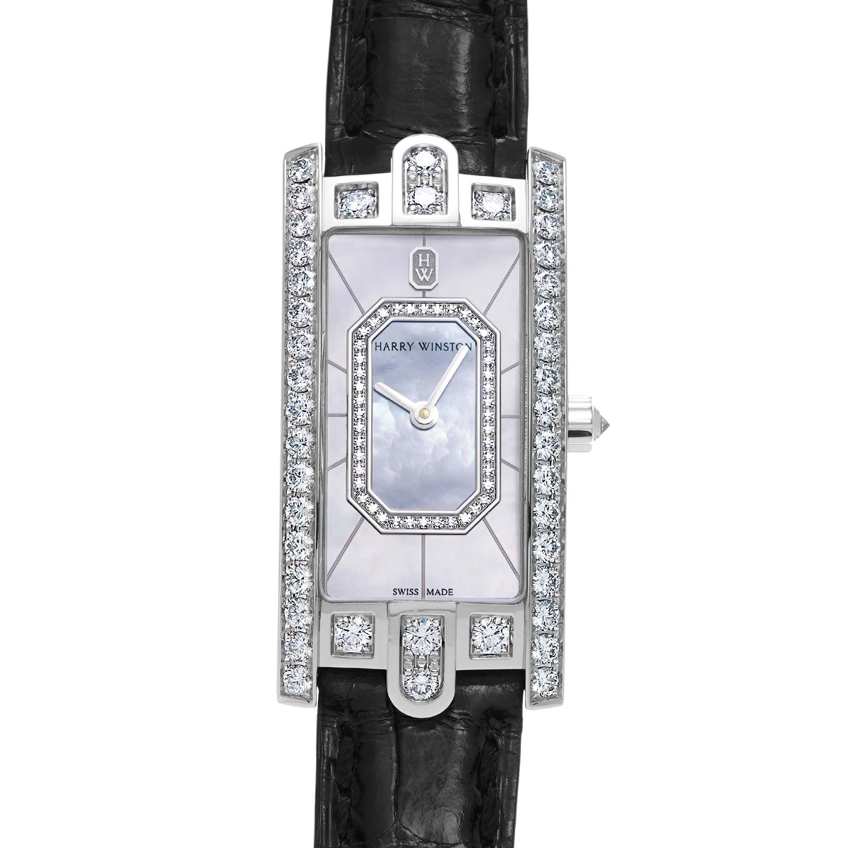 Avenue C Emerald AVCQHM19WW136 White MOP/Diamond HARRY WINSTON Ladies [Pre-Owned].