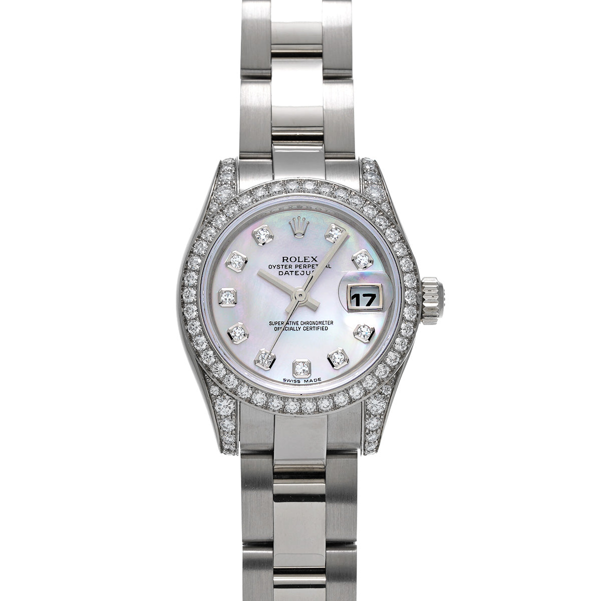 DATE JUST 179159NG Z (made around 2006) White MOP/Diamond ROLEX Ladies [Pre-Owned].