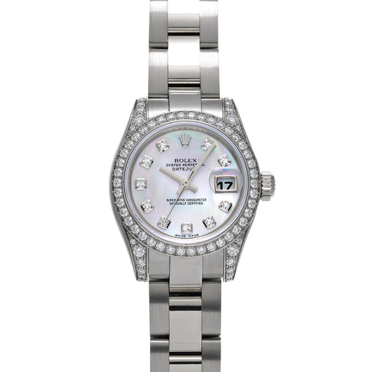 DATE JUST 179159NG Z (made around 2006) White MOP/Diamond ROLEX Ladies [Pre-Owned].