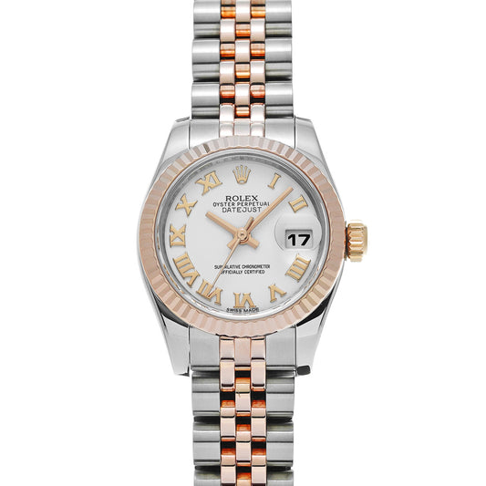 DATE JUST 179171 M (manufactured circa 2007) White ROLEX Ladies [Pre-Owned].