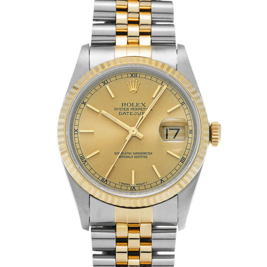 Datejust 16233 W (manufactured circa 1996) Champagne ROLEX Men's [Pre-Owned].