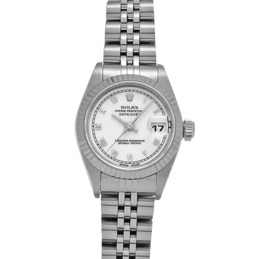 DATE JUST 69174 U (manufactured circa 1997) White ROLEX Ladies [Pre-Owned].