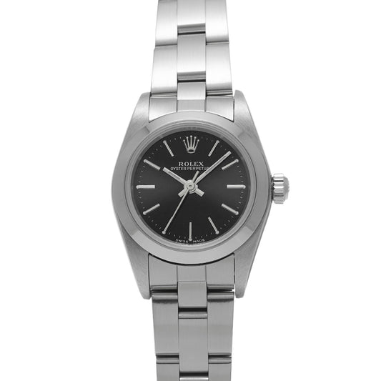 Oyster Perpetual 76080 Y (manufactured circa 2002) Black ROLEX Ladies [Pre-Owned].